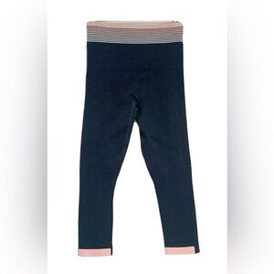 These are LNDR Teal Blue Striped Waistband 6/8 Crop Seamless leggings
